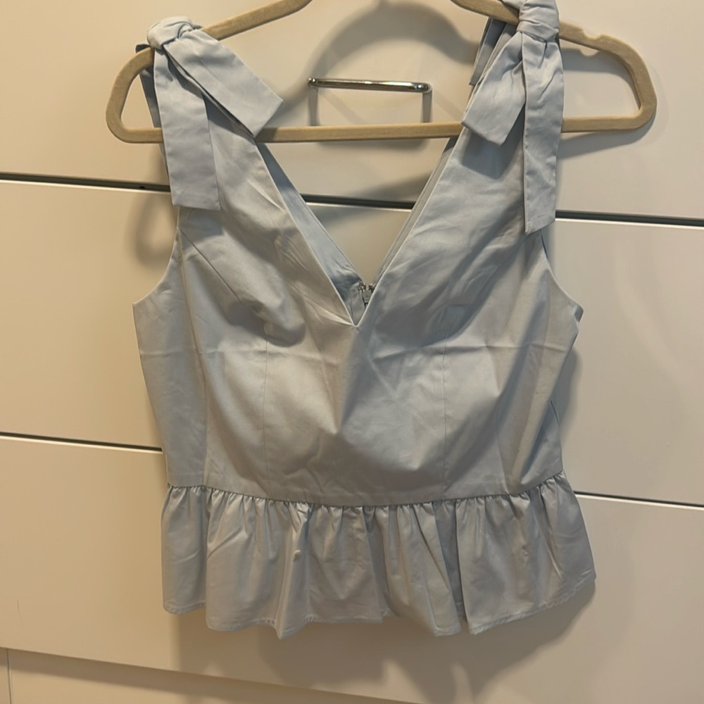 Light blue peplum top